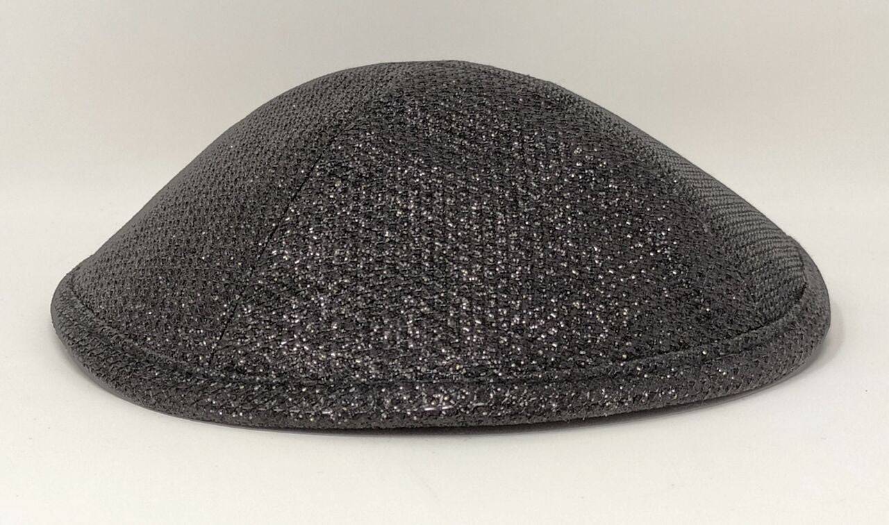 Kipá de tela negra con brillos 16 cm. 15507 - Libreria Jerusalem Centro