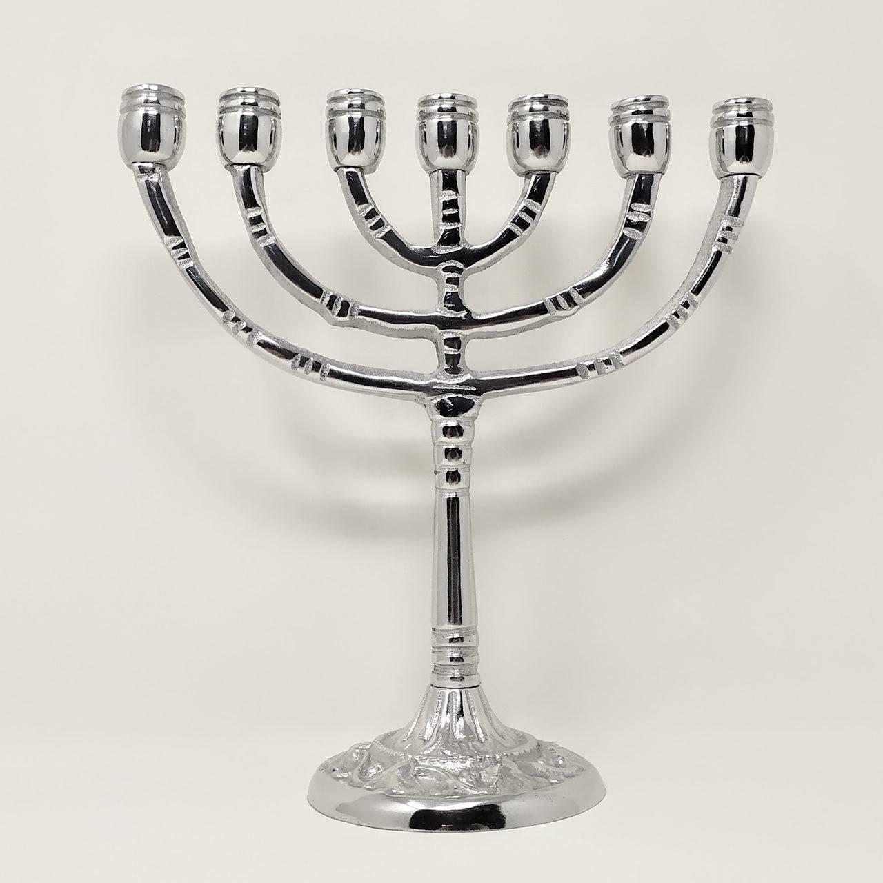 Menora 7 brazos de pewter, mediana 17809 - Libreria Jerusalem Centro