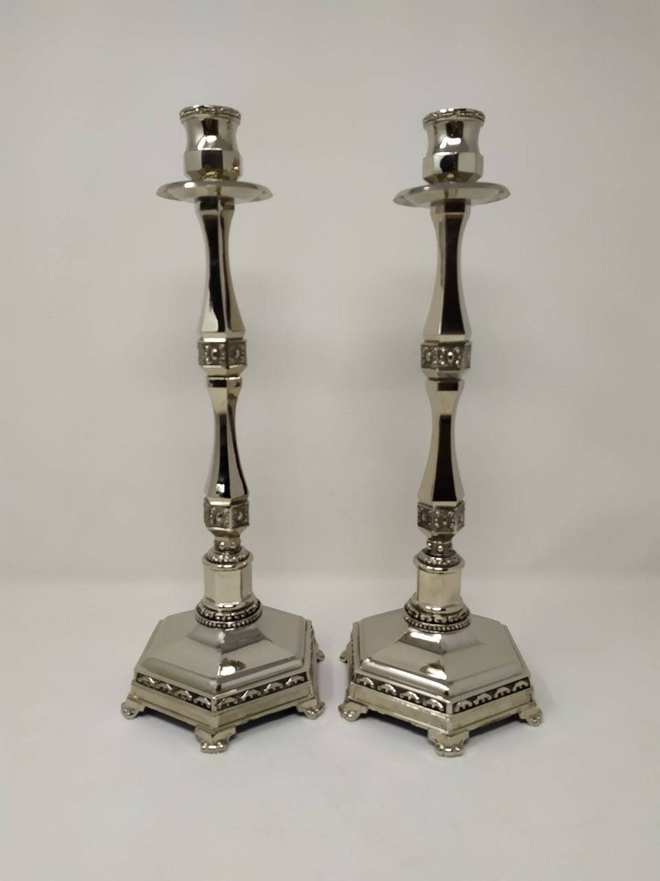 Candelabro Shabat Alto Brillantes - Libreria Jerusalem Centro