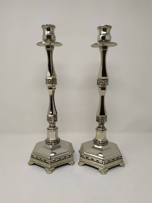 Candelabro Shabat Alto Brillantes - Libreria Jerusalem Centro
