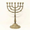 Menora 7 brazos de pewter dorada chica 17804 - Libreria Jerusalem Centro