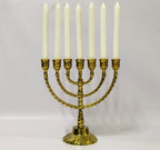 Menora 7 brazos de laca dorada trenzada 17815