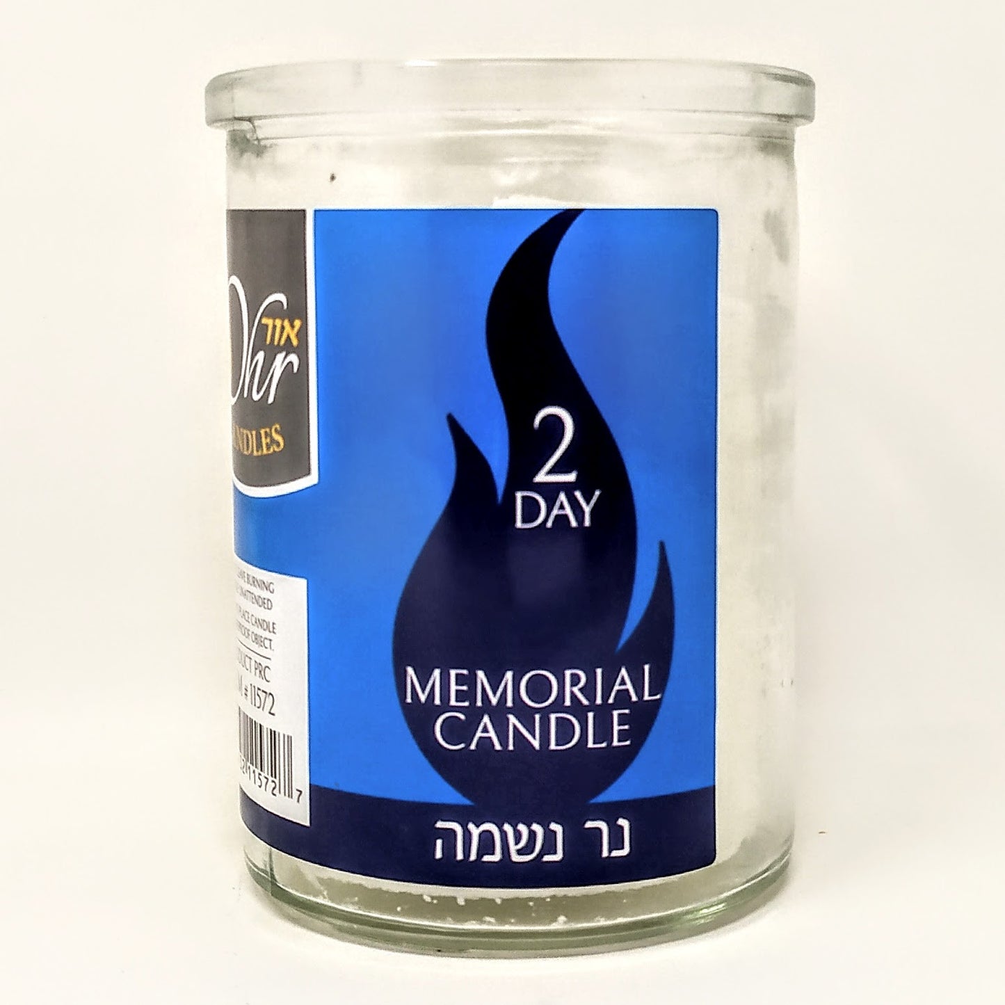 Vela memorial 2 dias ohr (vidrio) 11572 - Libreria Jerusalem Centro