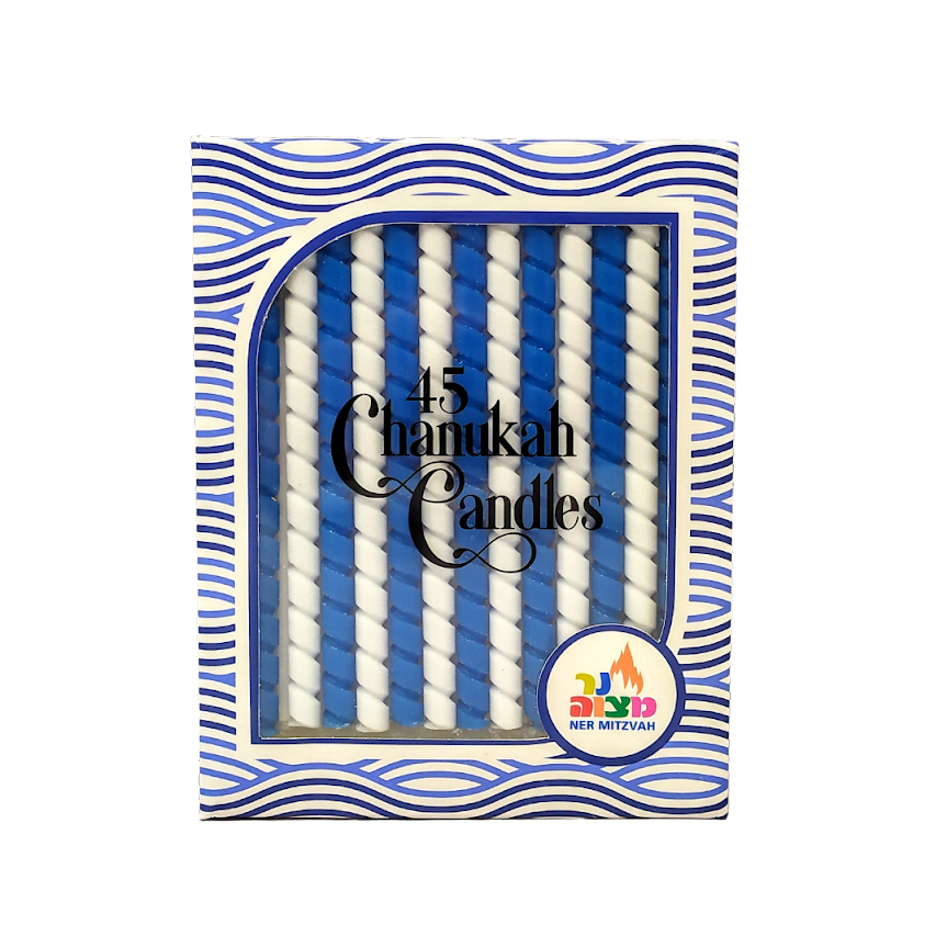 Velas de Januka azul y blanco 28322