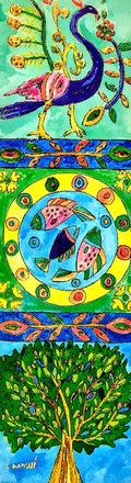 Separador Yair Emanuel pavo real peces y arbol 72411-8
